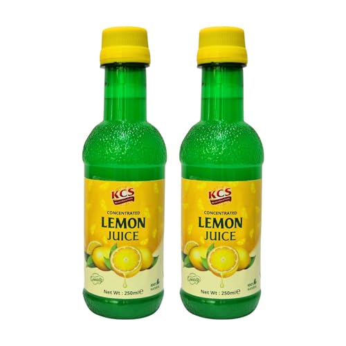 KCS Lemon Juice 250ml x 2 (Total 500ml) | Premium Food Grade Lemon Juice for Cooking Beverages Salads Marinades Baking & Culinary Use