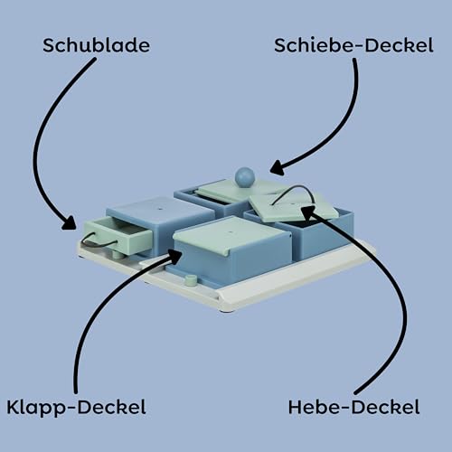 TRIXIE Poker Box 1 Hunde-Strategiespiel - Brettspiel mit 4 Spielelementen - unterschiedliche Herausforderungen - rutschfeste Gummifüße - Level 2 - spülmaschinenfest - erweiterbar - 31 × 31 cm - 32012