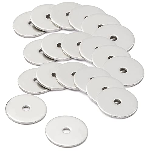 AMLOOPH M4 Washers, M4 x 25mm Metal Flat Penny Washer Thickness 1.5mm- A2 304 Stainless Steel Washers (20 Pack)