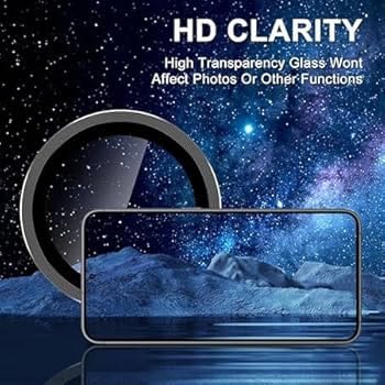 Image of FabeKee Tempered Glass Camera Lens Protector For 9H Hardness, Full Coverage Anti Scratch Camera Metal Ring (Reno15Pro /-black)