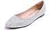 Feversole Ballerina in Paillettes Luccicanti Colorata con Cuscino in Memory Foam per amaretti da Donna AB Bianco Taglie 37