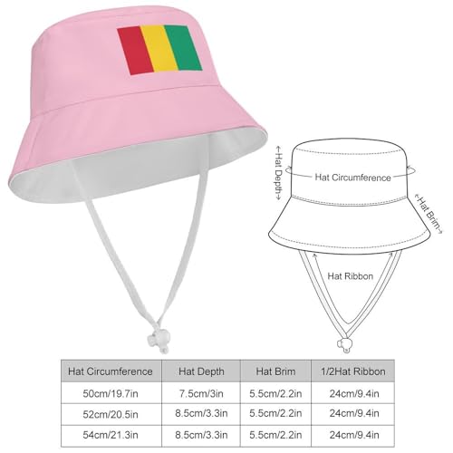 Bucket Hat for Boys and Girls, Guinea Flag Pattern Lightweight,Nylon Packable Bucket Hats,Fun Outdoor Vacation2