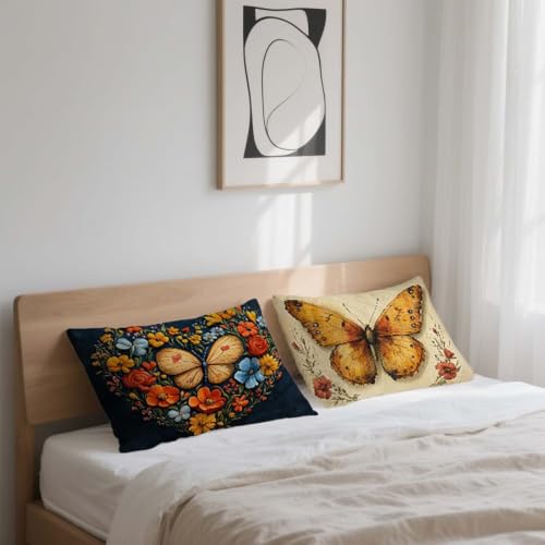 Taie oreiller decorative papillon impermeable 50x70 en velours doux - 6