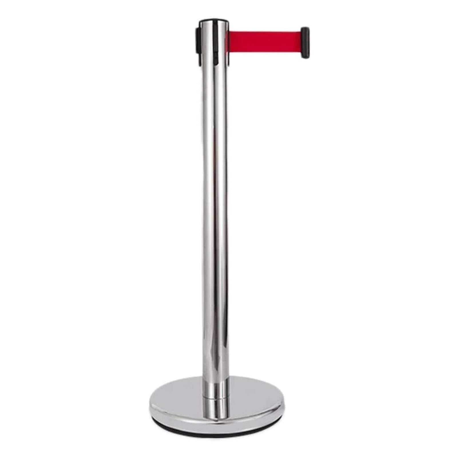 JYBNBBE Retractable Belt Stanchion Set for Queuing Lines 36-Inch Height Safety for Crowd Control Easy Connect Assembly,Silver-2m