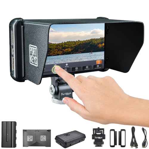 Portkeys PT5 II 5" Camera Monitor 4K HDMI in/Out 10-bit FHD Touchscreen 95% NTSC Wide Color Gamut Support 3D LUT 125g Ultra-Lightweight Design Field Monitor for DSLR with NP-F550 Battery