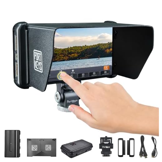 Portkeys PT5 II 5" Camera Monitor 4K HDMI in/Out 10-bit FHD Touchscreen 95% NTSC Wide Color Gamut Support 3D LUT 125g Ultra-Lightweight Design Field Monitor for DSLR with NP-F550 Battery