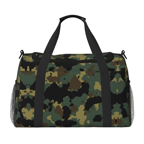 Sac de week-end camouflage pour adultes sac de sport et de nuit noir à poignées
