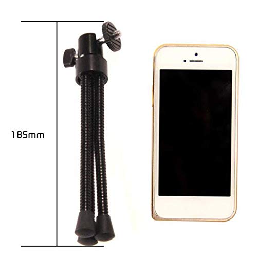 PIVFEDQX Ultrakleines Desktop-Stativ, Live-Broadcast-Angellampe Handy-Stativ - Tragbares Metallkamera-Stativ Schwarz… – Bild 3