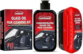Automotive Oil Film Cleaning Brush for Car Windows, Glass Cleaning Board, Car Windshield Cleaner, Suitable for Windshield Glass Oil Film Remover (1, Red-black) (1, Red-black)
