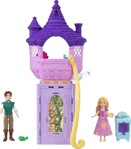 Mattel Disney Princess Toys Rapunzel Tower Playset with 2 Small Dolls Animal Figures Furniture & Accessories Tangled Story Time Stacker - image 3