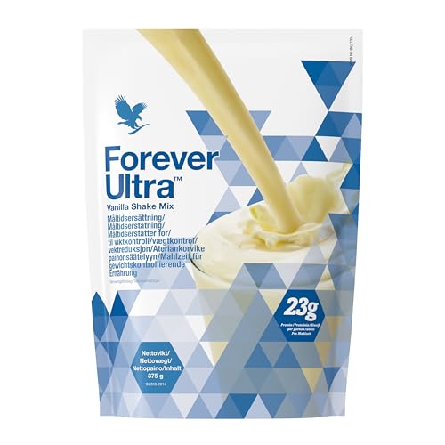Forever Ultra Vanilla Protein Shake, 21g Soja Eiweiß, Pulver, sättigender Mahlzeitersatz, ohne Konservierungsstoffe, glutenfrei (15 Portionen, 375 g)