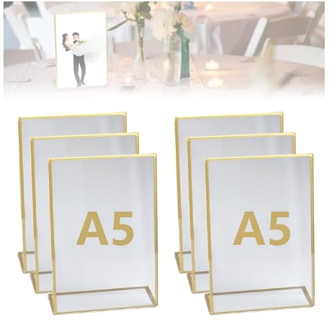 Joyan 6-Pack Premium A5 Acrylic Sign Holders, Double-Sided Clear Table Stands, Ideal for Menus, Ads, and Displays in Restaurants, Weddings, Hotels, Offices - Image 4