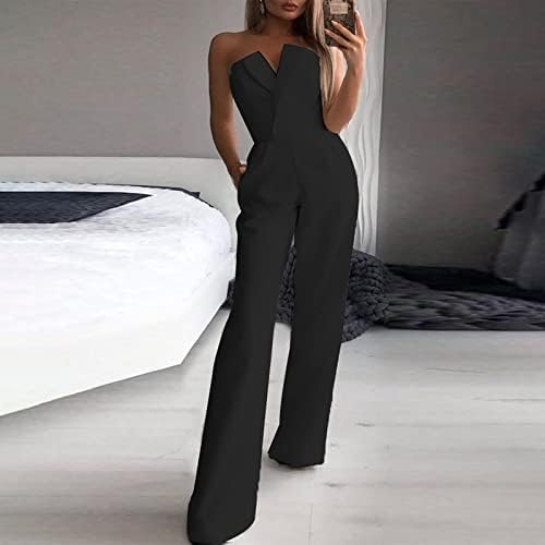 Tuta Elegante Donna Con Scollo A V - Maniche Lunghe, Gamba Larga, Per Matrimoni E Feste - Foto 9