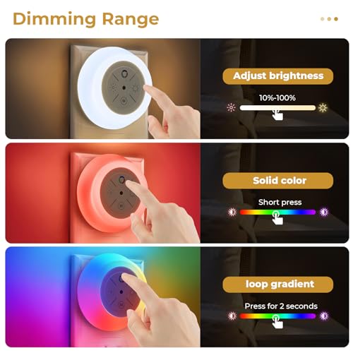 Image of Dawnrise Night Lights Plug Into Wall with 12-Color Changing, 4 Pack