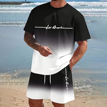 Mens Summer Clothes Drawstring Shorts Co Ord Sets Shirt And T-Shirt Men's T-Shirts Men 2 Piece Short Set Outfits Sportswear Beach Holiday Tennis