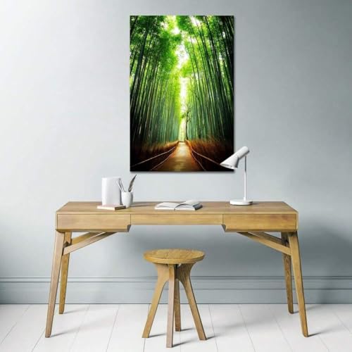 Décoration d'intérieur sur toile forêt de bambous encadrée - 3
