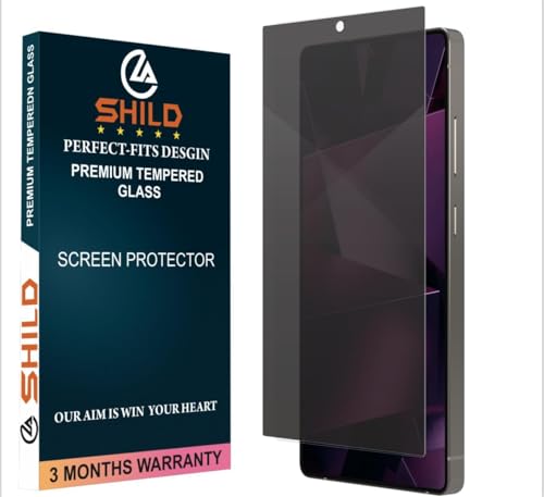 Image of EZ-GLAZ (Pack of 1 Curved Privacy Tempered Glass Screen Protector for Samsung Galaxy S25 Ultra | UV Privacy Glass | 9H Hardness | Fingerprint Unlock | HD Clarity | Anti-Spy Protection