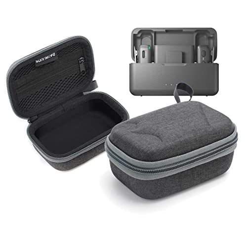Ngaantyun Case for DJI Mic (2 TX + 1 RX + Charging Case) Wireless Lavalier Microphone Cover for PC Smartphone Vlogs Cable Adapter Windscreen Accessories Travel Storage Sleeve