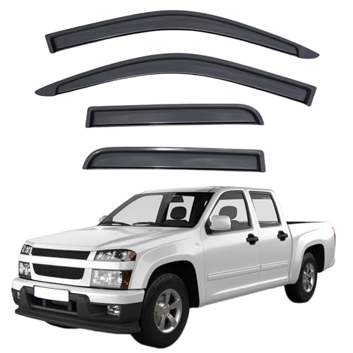 Rain Guards Compatible with 2004-2012 Chevy Colorado/Gmc Canyon, Acrylic Slim Style Window Visor Rain Guard, Side Window Deﬂector for Chevy Colorado Accessories, 2005 2006 2007 2008 2009 2010 2011