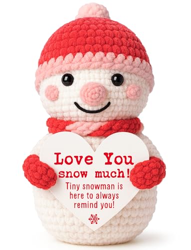 tGifGLonyi Snowman Gifts for Him Her Boyfriend Husband Christmas Anniversary Birthday Gift for Women Men Girlfriend Wife Mom Dad Romantic Christmas Stocking Stuffers Corchet Decor Indoor