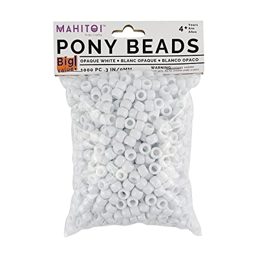 Luxury Jewelry Craft 1K Madreperla White Pony Beads - Mahitoi US Basics - 9mm