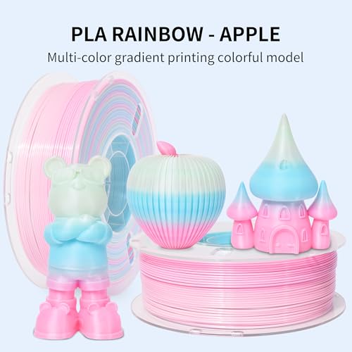 Image of RAMBERY PLA Rainbow 3D Printer Filament Fast Color Change, PLA Filament Vacuum Packaging, 1.75mm 1kg(2.2lb), PLA Rainbow Apple Color