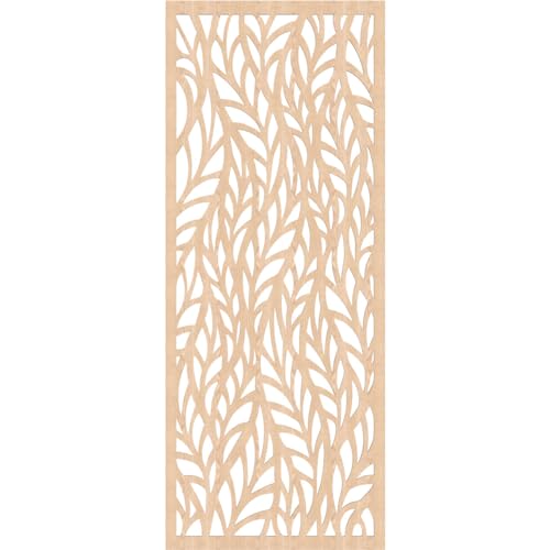 Image of Ortonville Decorative Pierced Fretwork Wood Wall Panels, 31 3 /8 inchW x 79 3 /8 inchH x 1 /4 inchT, Red Oak