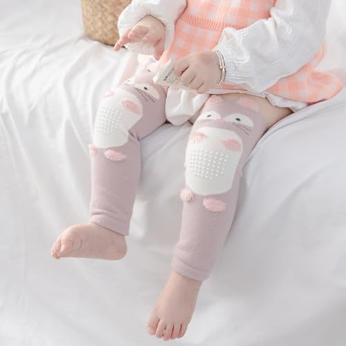 XEPST Pack of 3 Toddler Baby Leg Warmers, Cute Animal Pattern Long Legwarmers Knee Socks Baby Knee Protector Leg Sleeves Leggings for Baby Kids Toddlers Girls 0-3 Years, One Size (Fox)4