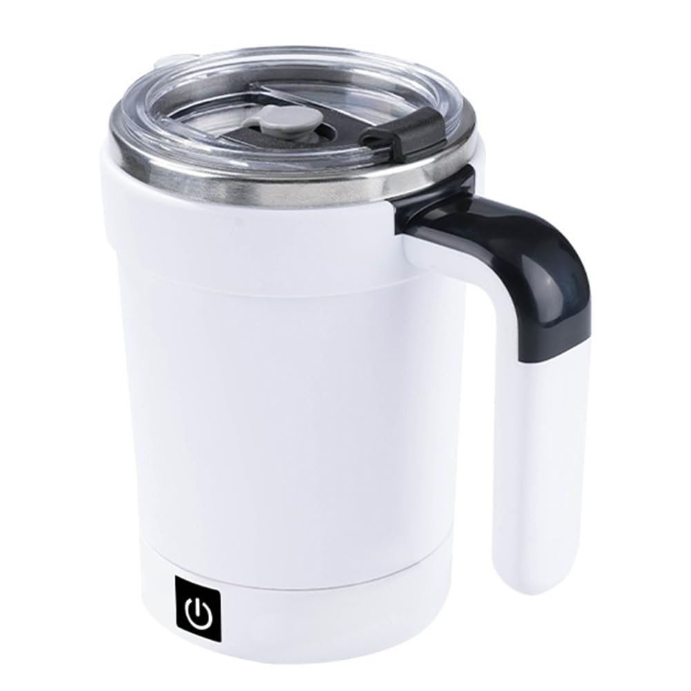 CTRLZS Rechargeable Stainless Steel Coffee Mug - Magnetic Mixer, Electric Stirring Tumbler with Rotating Magnetic Technology