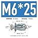 40pcs M4 M5 M6 Petal Rivets Nut Jack Nuts Car Metal Screw for Hollow Wall Iron Skin Petal Nut (Color : Silver, Size : 40pcs M6x25)