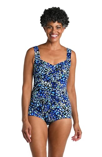 Maxine of Hollywood Women's Spa Shirred Girl Leg One Piece Swimsuit
