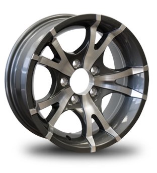 SendelSendel T07-45545GM 14X5.5 5/4.5 Aluminum T07 Trailer Wheel - Gunmetal