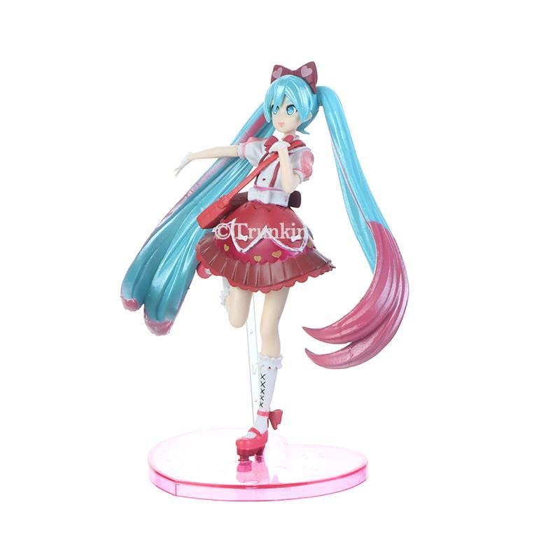 Trunkin Hatsune Miku Series Super Action Figure Ribbon Heart 25cm Collectible & Memorabilia, Fan Merchandise Red PVC Anime Figurine 4