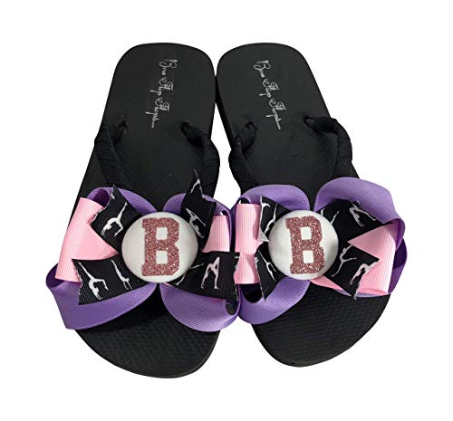 rose gold bow flip flops