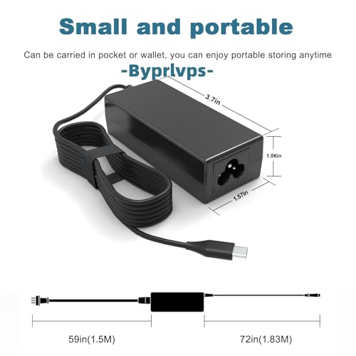 Universal Byprlvps 45W Chromebook Charger Type-C Compatible with Acer,Lenovo,Hp Chromebook Charger,Asus,Samsung,Google,Dell Laptop USB C Fast Charging Power Adapter UK Replacement - Image 2