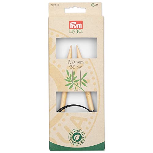 Caldo, liscio e flessibile Prym - Prym 1530 Bamboo (80 cm, 8,00 mm) Ago a maglia circolare - 1 unità
