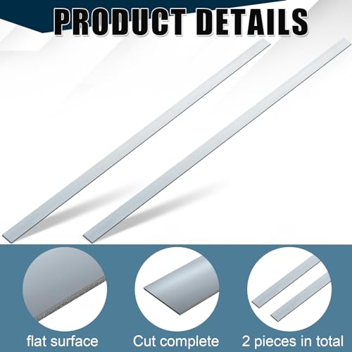 Image of Yaocom 2 Pcs 304 Stainless Steel Flat Bar 48 inch Length, 1-1 /2 inch Width, 1 /8 inch Thickness 2B Finishing Trim Strips Sheet for DIY Craft Making