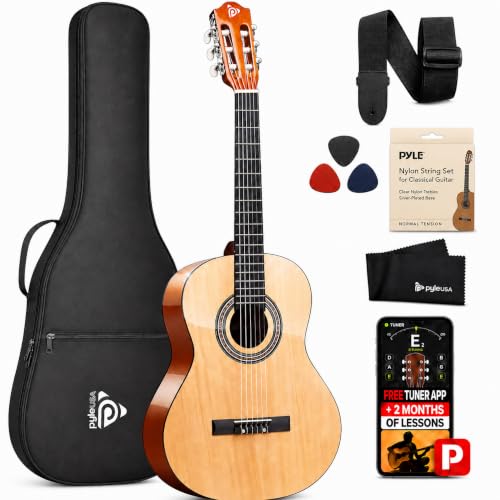 Beginner 36” Classical Acoustic Guitar - 3/4 Junior Size 6 String Linden Wood Guitar w/Gig Bag, Tuner, Nylon Strings, Picks, Strap, For Beginners, Adults