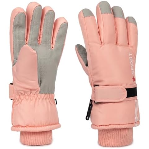 Vikodah Kids Ski Gloves Winter Warm Outdoor Finger Snow Gloves Waterproof Gloves for Big Boys Girls 10-16 Years Cover
