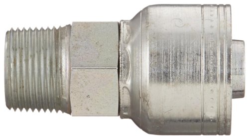 Image of Aeroquip 1AA12MP12 Carbon Steel Global TTC (Thru the Cover) Crimp Hose Fitting Male Pipe, Straight, 3 /4 inch Hose ID, 3 /4 inch - 1 Thread