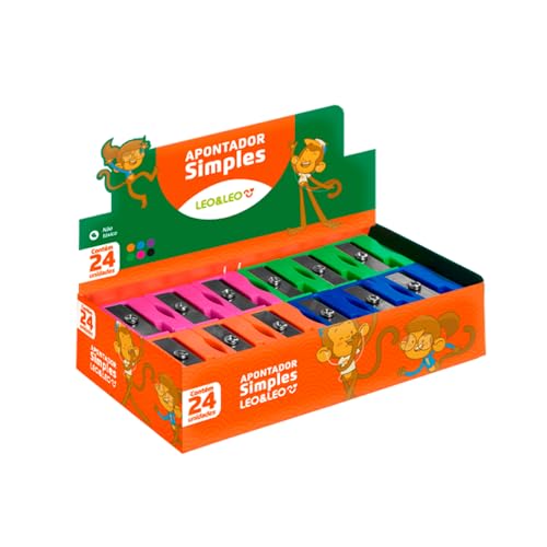 APONTADOR SIMPLES RETANGULAR CX/24 UND LEOELEO APONTADOR SIMPLES RETANGULAR CX/24 UND LEOELEO