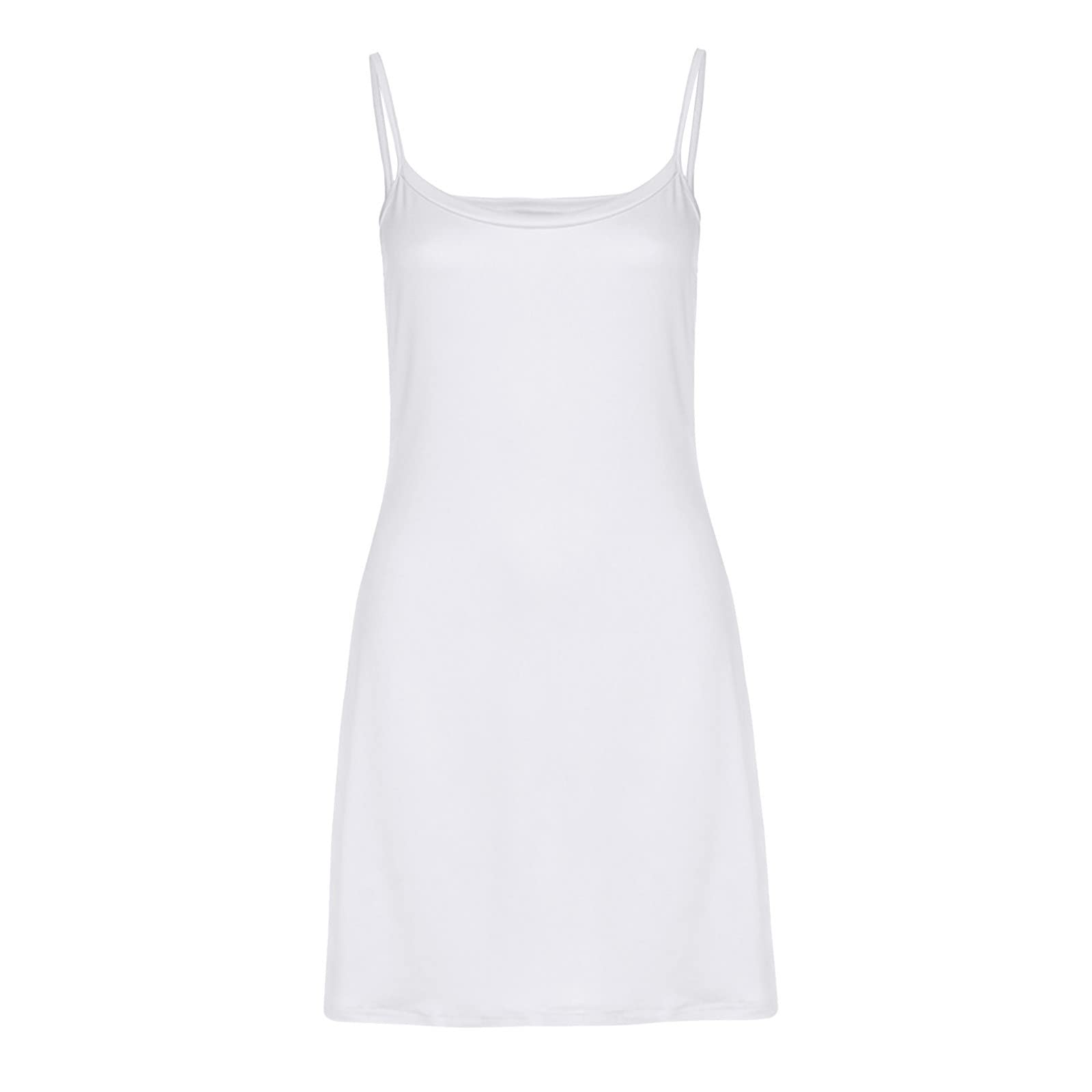 Fond de Robe Coton Jupon sous Robe Femme Bretelles Chemise de Nuit Vintage Droite