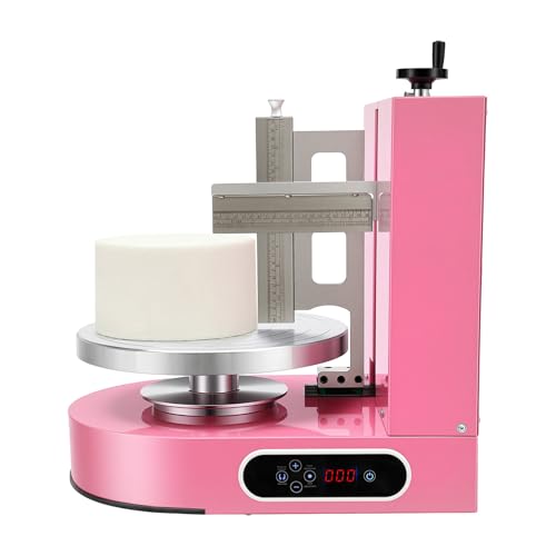 Cake Decorating Machine 4-12In 200W Automatic Cake Cream Spreading Machine with LCD Display & Adjustable Spatula 60-320RPM Cream Spreading Coating Machine for Dessert Shop Cake Store