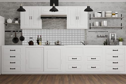 Image of Moroccan Tile Stickers | Waterproof Self Adhesive Peel & Stick Tile Decals for Kitchen Backsplash, Bathroom Wall, Floor, Furniture & Glass (4x4 Inch, Design 72)
