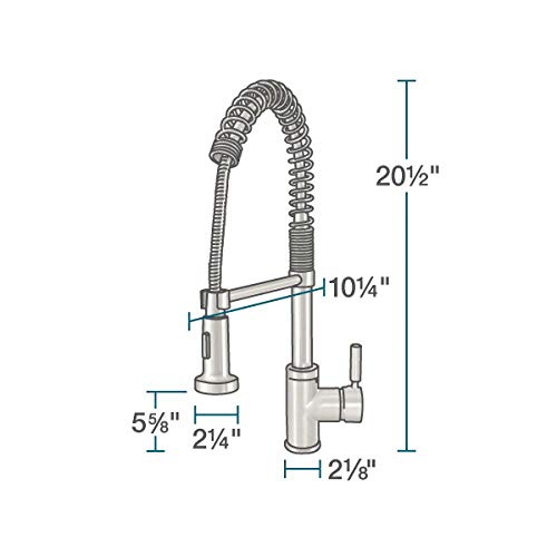 Mr Direct 766-Bn Brushed Nickel Single-Handle Pull-Down Sprayer Kitchen Faucet #TOP6