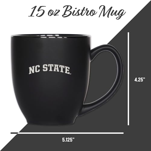 Image of Rico Industries NCAA Primary 15-Oz Personalized Matte Black Bistro Mug - for Hot or Cold Drinks