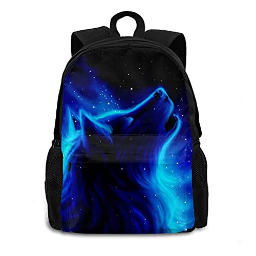 Ohmelody 3D Animal Wolf Sac à dos pour homme et garçon Sac à dos scolaire Bookbag College Casual Daypacks Voyage, a, 15Inches Cover