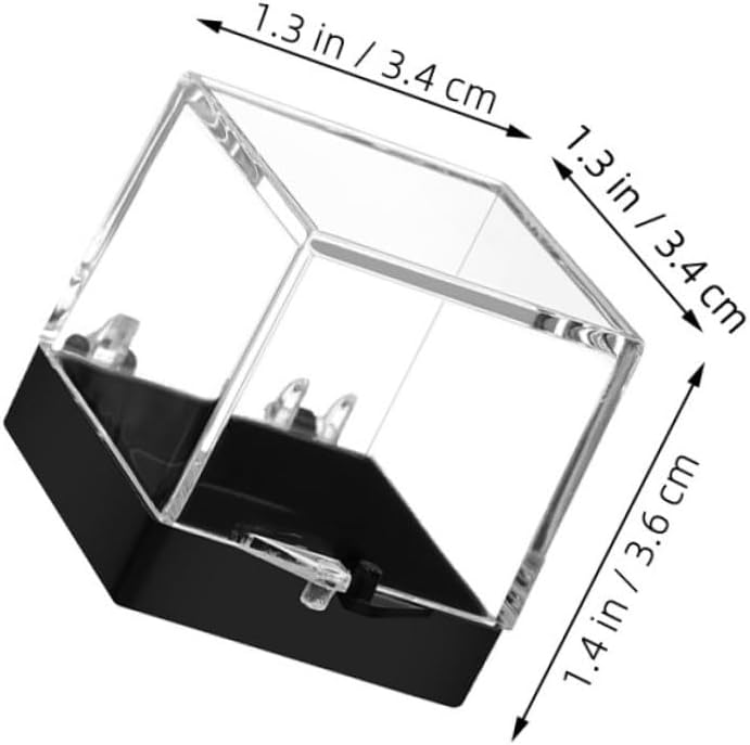 6pcs Clear Square Rock Display Box Transparent Storage Case for Mineral Specimens Gemstones and Jewelry Compact Organizer for Rock Collections and Display
