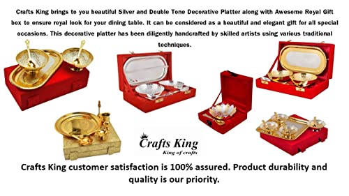 Image of Bowl Spoon Tray Set Silver Plated Dessert Dry Fruits Serving Diwali Christmas Eid Wedding Return Gifts Friends Family Housewarming Home Decoration Corporate (Silver)