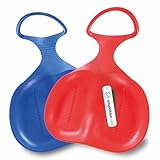 Active Peak® 2er Set Po-Rutscher Schlitten mit Griff Poporutscher Rodel Bob Schneerutscher für Kinder & Erwachsene; Ultraleicht Rutschteller Bobscheibe Snow Bob (2er Set: Rot & Blau)